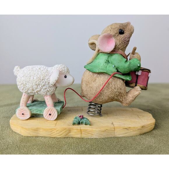 1996 Mouse Tales Hillman Mouse Figurine "I'll Play My Drum For Him" Enesco VTG - Picture 9 of 10